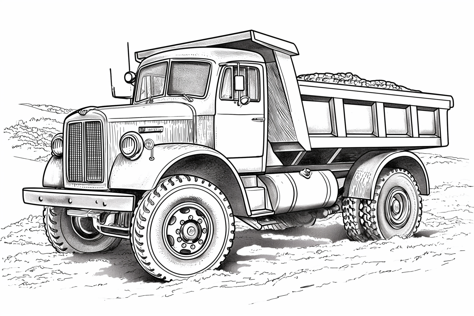 Dump Trucks Colouring Pages - Printables